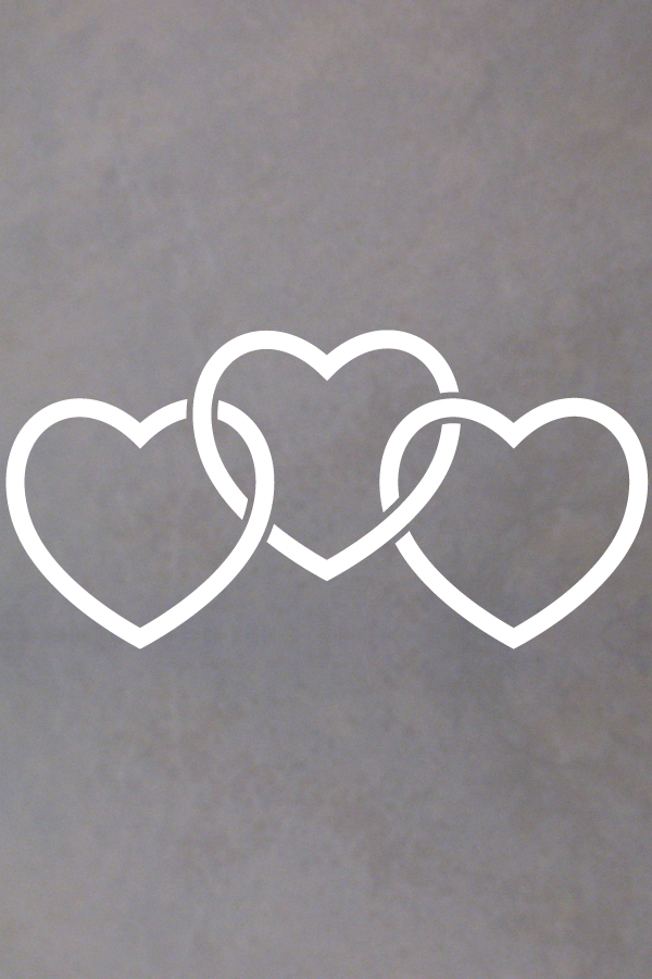 Three small heart decals - Stitched Up Stickers